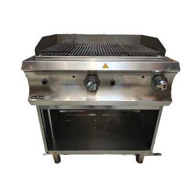 Grill lawowy gazowy podwójny z rusztem żeliwnym na podstawie z 3 stron zamkniętej linia Domina 700-7759-Kod: GPLA877G - E