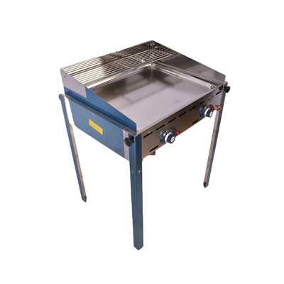 Grill Green Fire 2-palnikowy, HENDI, Profi Line, Emaliowana patelnia żeliwna i ruszt GN 1/1, 11,6kW, 740x615x(H)825mm(Outlet) - 8065 - Kod:149508