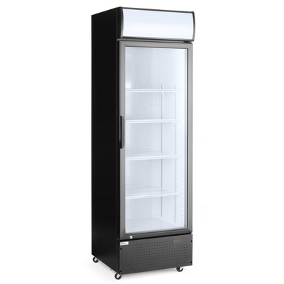 Lodówka barowa z podświetlanym panelem, 1-drzwiowa, Arktic, 254L, czarny, 220-240V/250W, 578x605x(H)1980mm-7577-Kod: 233788-C (1)